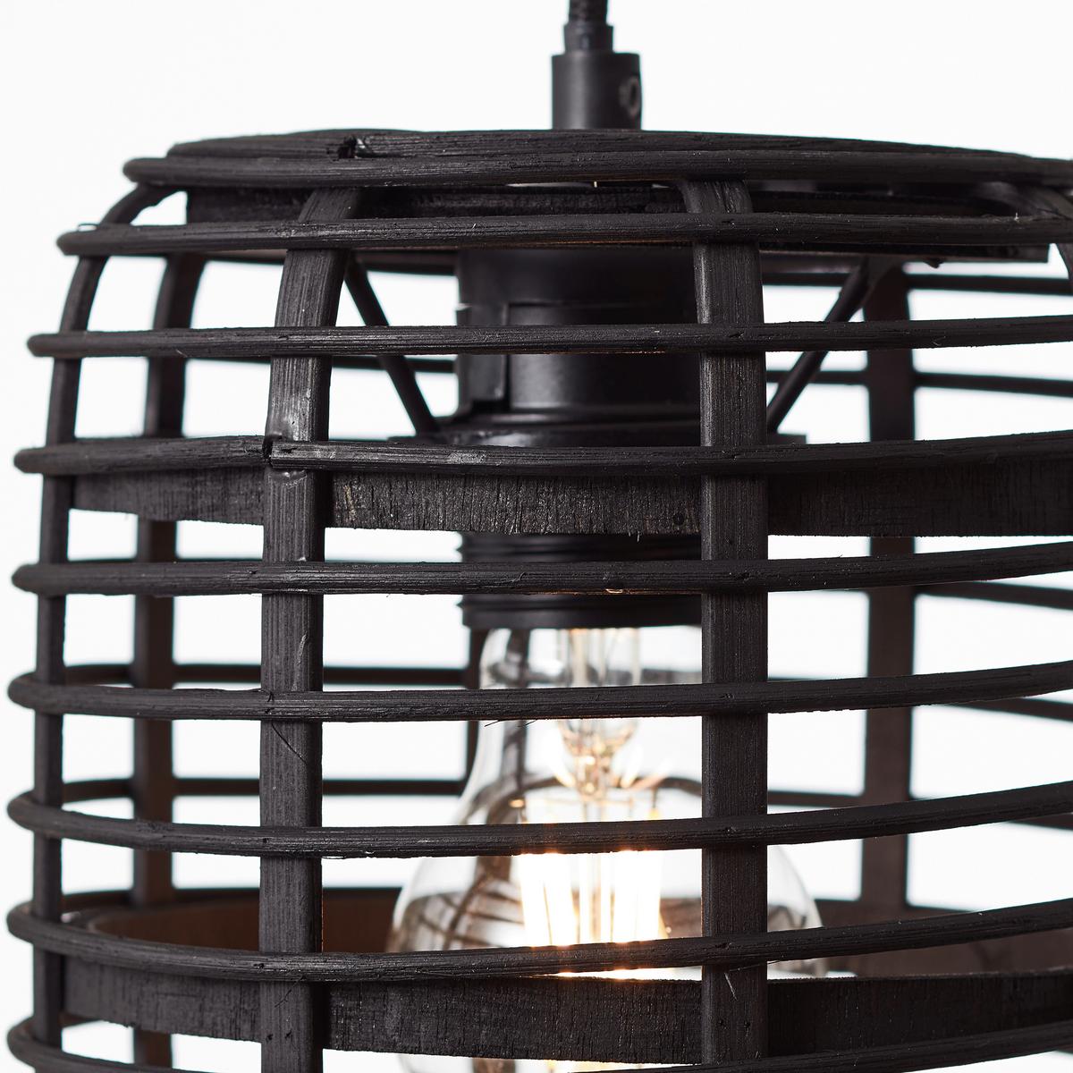 Hängeleuchte Crosstown in Schwarz max. 40 Watt - Schwarz, KONVENTIONELL, Holz/Metall (16/127cm) - Brilliant