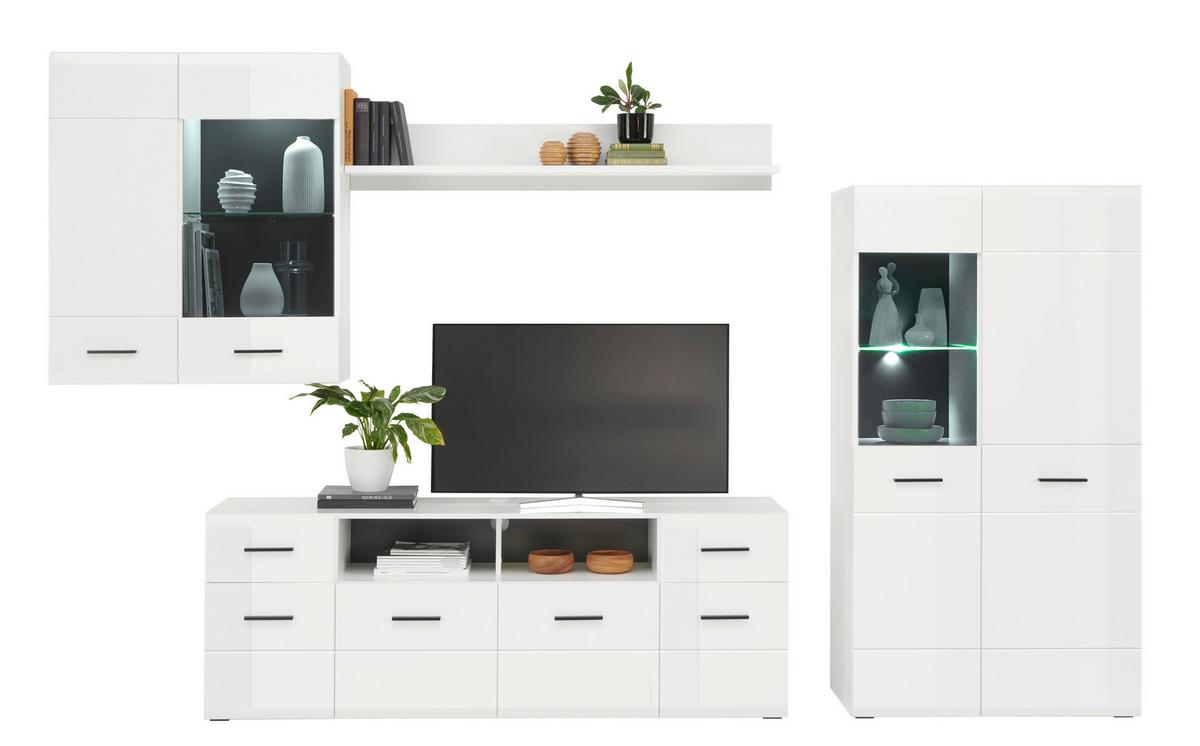 Tv-element Avanti, Bela - bela/antracit, Moderno, umetna masa/leseni material (180/63,7/41,6cm) - Hom`in