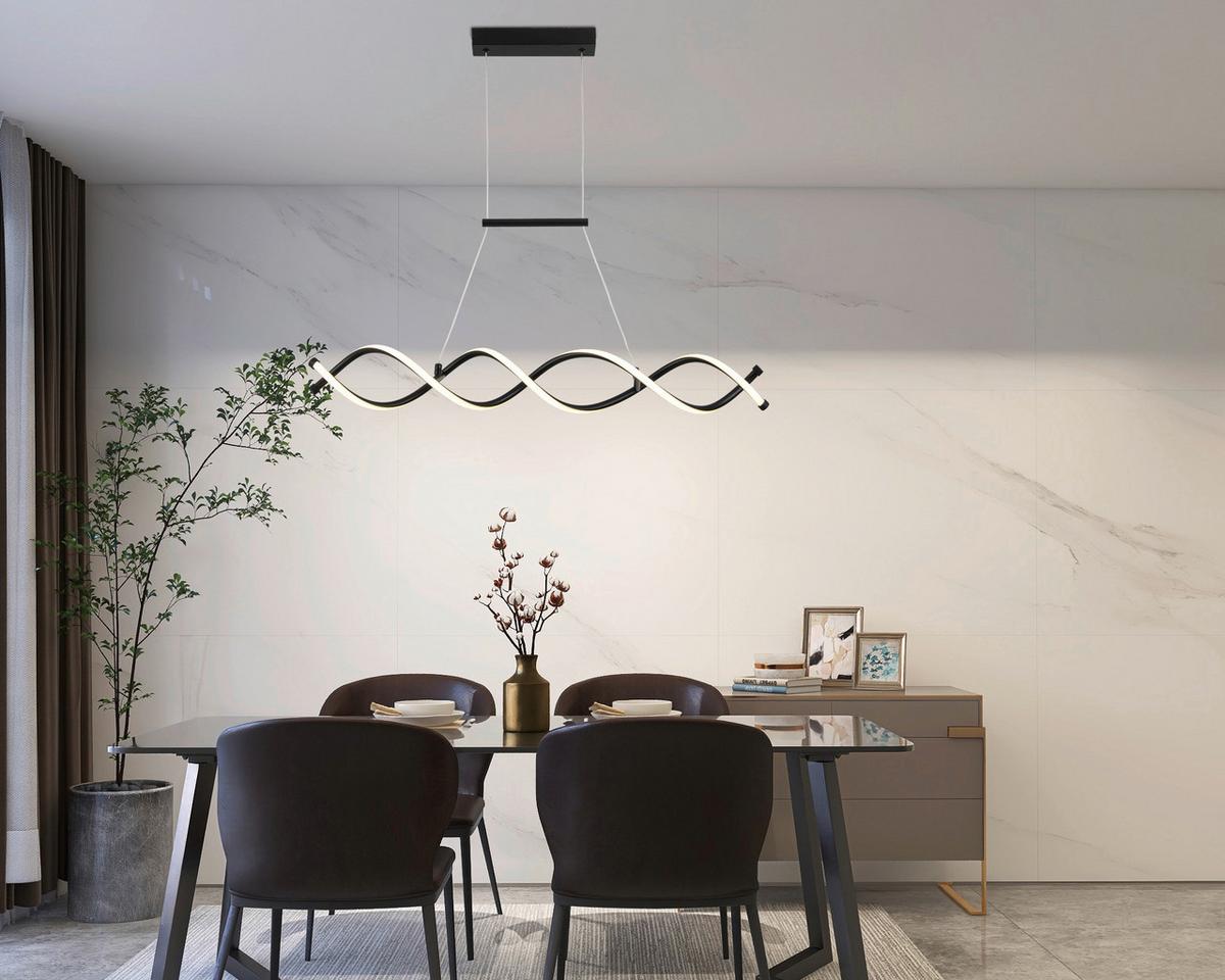 LED-Hängeleuchte Mimi in Schwarz max. 24 Watt - Schwarz, MODERN, Kunststoff/Metall (88/13/120cm) - Mömax