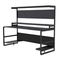 Schreibtisch Metall Schwarz - Schwarz, Design, Holzwerkstoff/Metall (180/70/148cm) - Livetastic