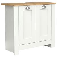 WASCHBECKENUNTERSCHRANK BALUSA M - Honigeiche/Weiss, Modern, Holzwerkstoff/Metall (65/60/30cm) - MID.YOU