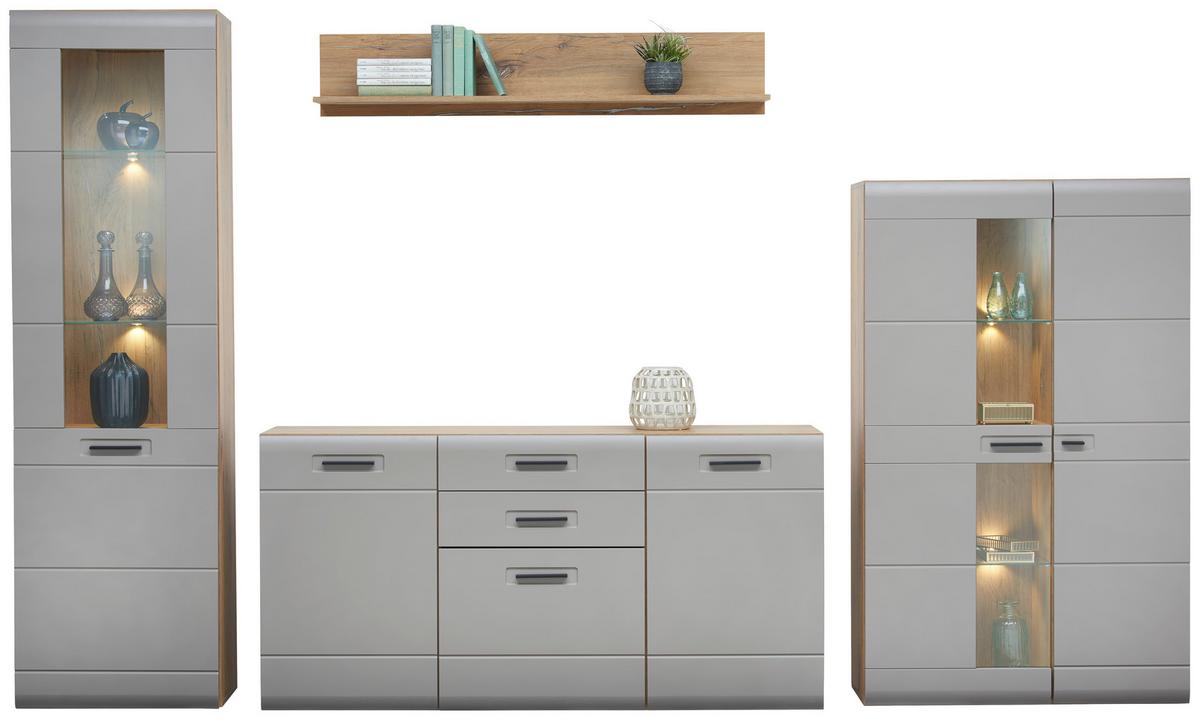 Komoda Auris, Barva Hrasta, Siva - siva, Moderno, umetna masa/leseni material (163,2/81,3/43,1cm) - Mömax