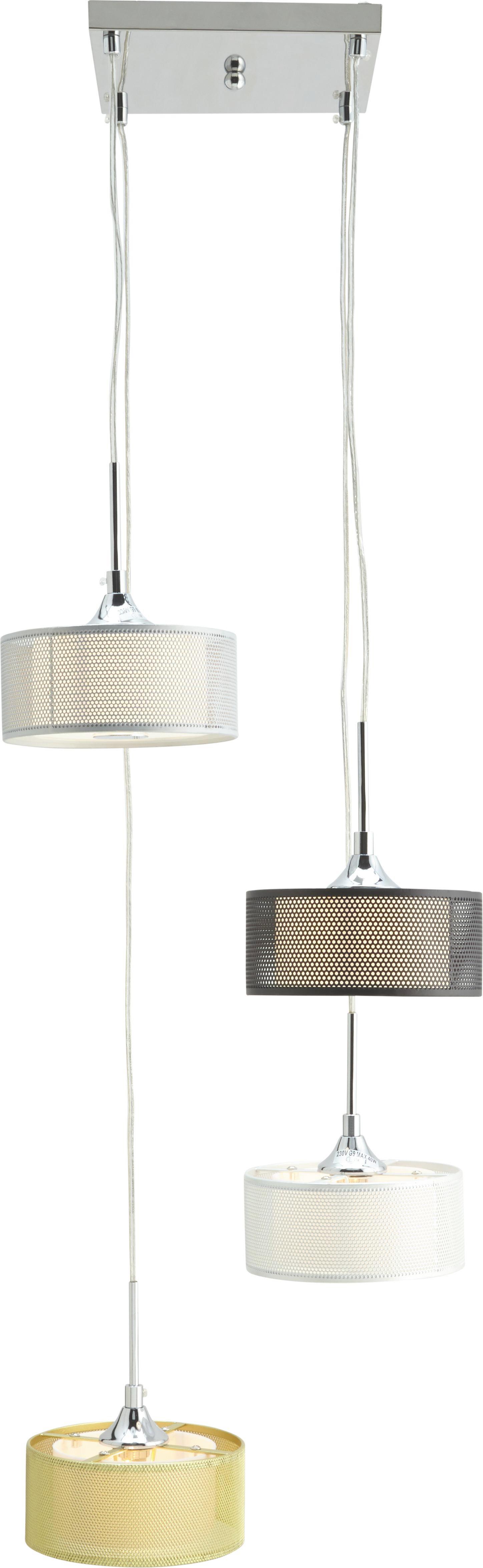 Hängeleuchte max. 40 Watt 'Cassandra' - Silberfarben/Goldfarben, Glas/Metall (32/100cm) - Bessagi Home