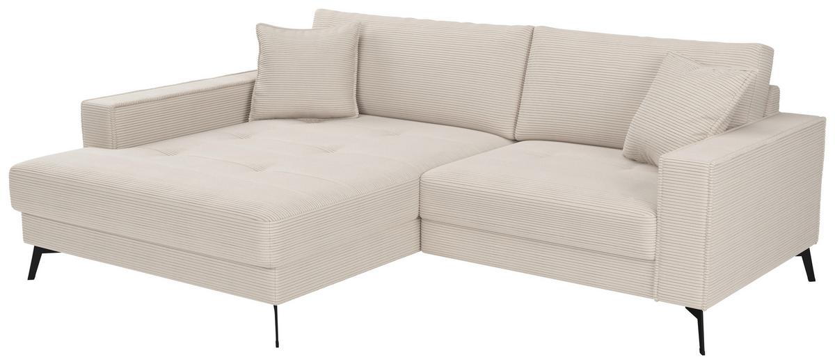 Kutna Garnitura Ted - crna/krem, Trend, tekstil/metal (174/228cm) - Modern Living