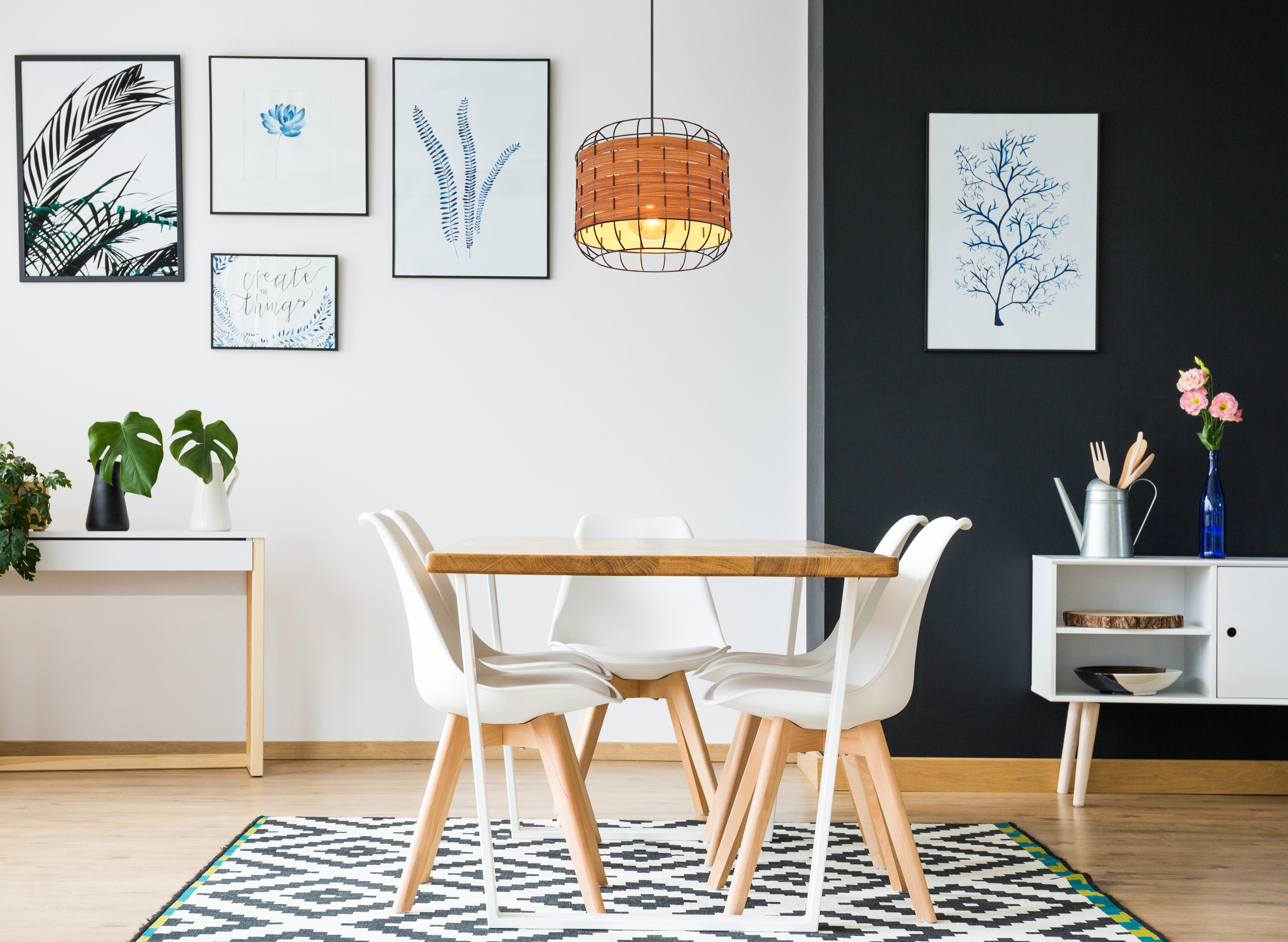 Hängeleuchte Elmar in Schwarz/Braun max. 60 Watt - Schwarz/Braun, KONVENTIONELL, Kunststoff/Metall (35/120cm) - Globo