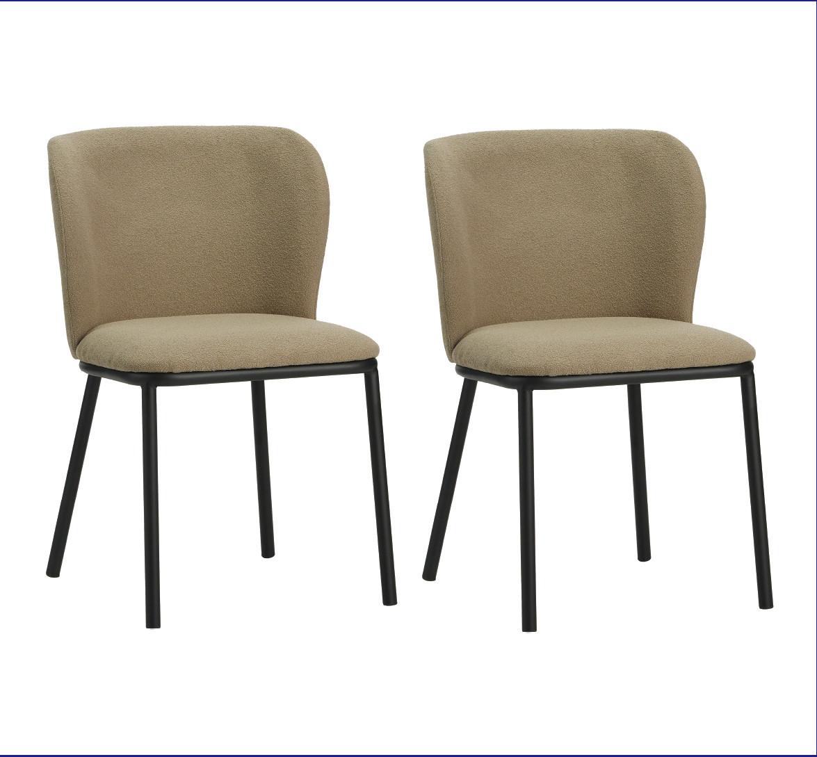 Stuhl-Set Bourges Taupe - Taupe/Schwarz, MODERN, Textil/Metall (52/80/44cm) - MID.YOU