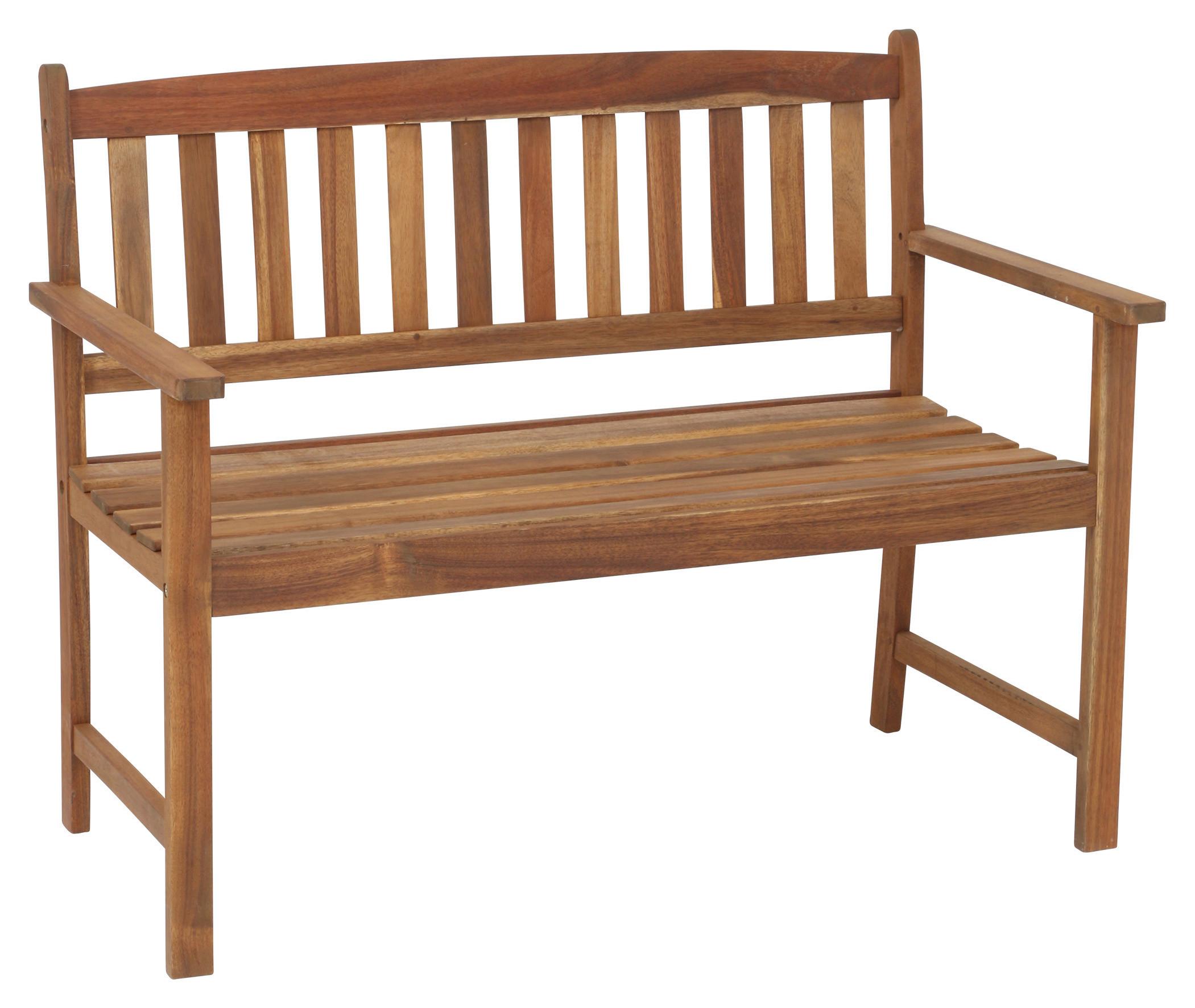 Gartenbank Echtholz 2-Sitzer Borkum mit Rückenlehne - Braun, KONVENTIONELL, Holz (109/86/58cm) - Gardenson