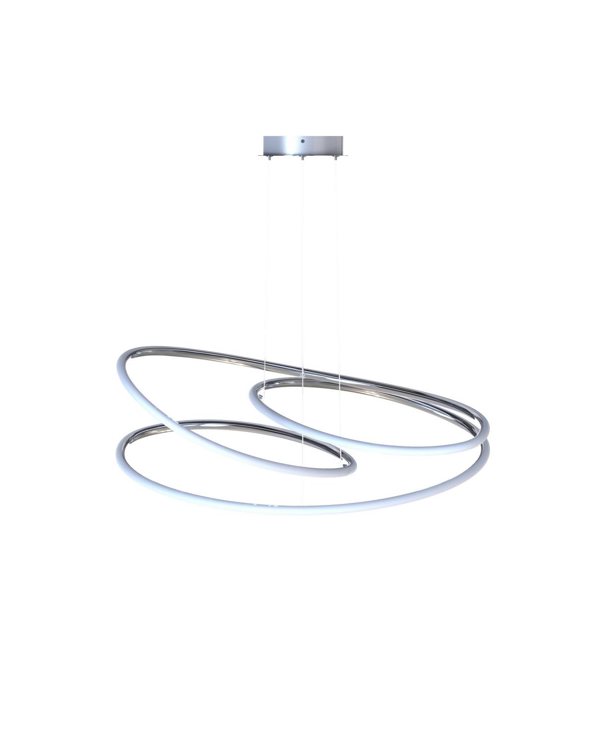 LAMPA WISZĄCA LED BALTIMORE *SBN* - kolor srebrny, Design, tworzywo sztuczne/metal (84,5/150cm) - Novel