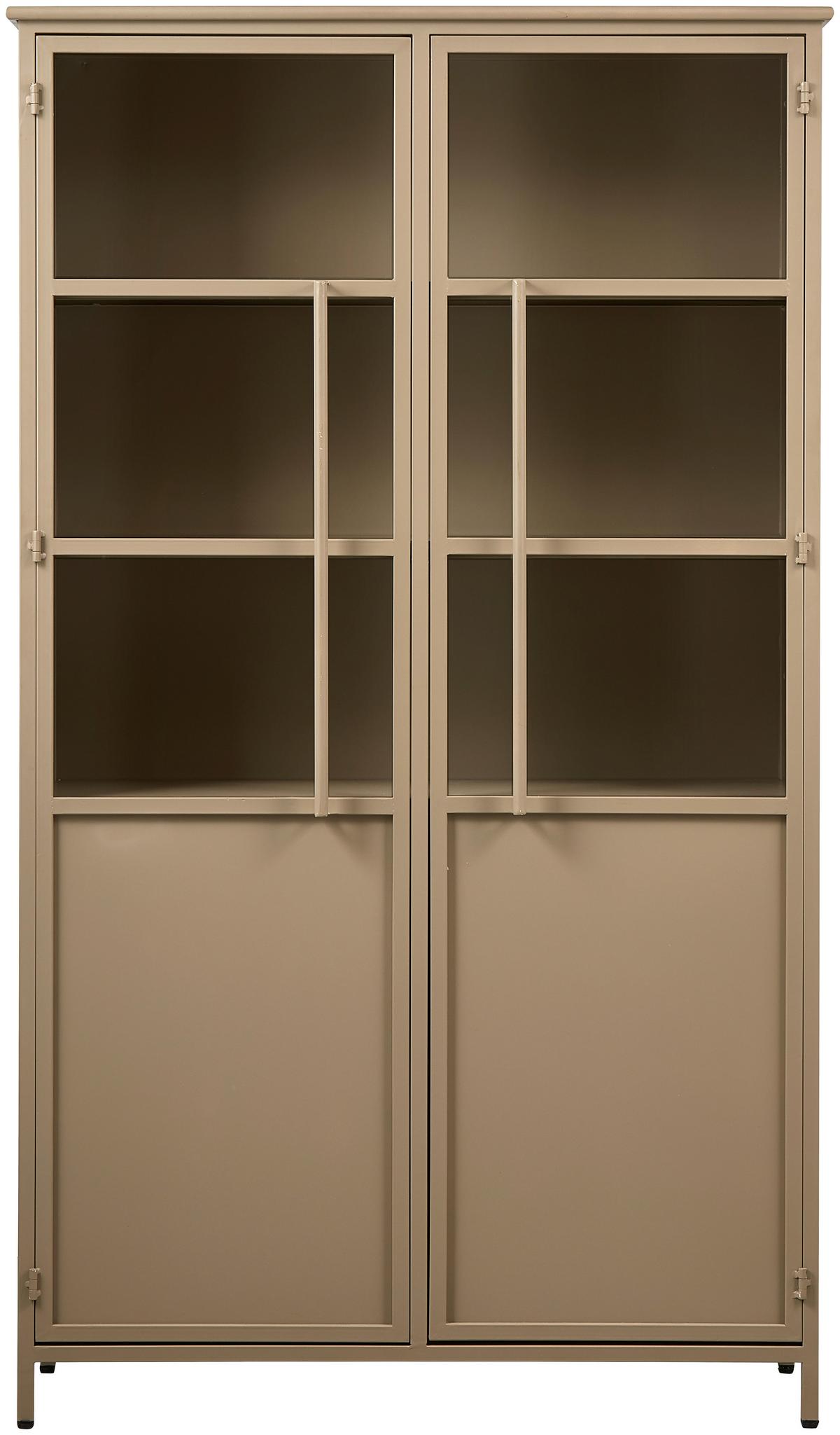 Vitrine Exhibit Khaki - Khaki, Design, Glas/Metall (99/170/44cm) - Livetastic