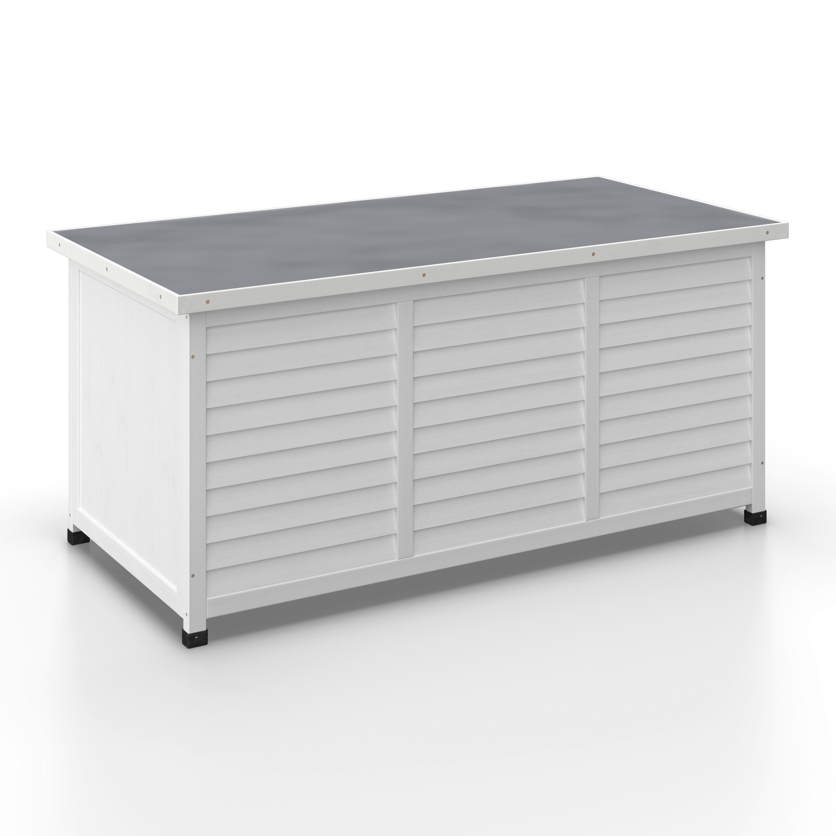KUDDBOX BIONA - vit, Modern, metall/trä (132/60/66cm) - Bessagi Garden
