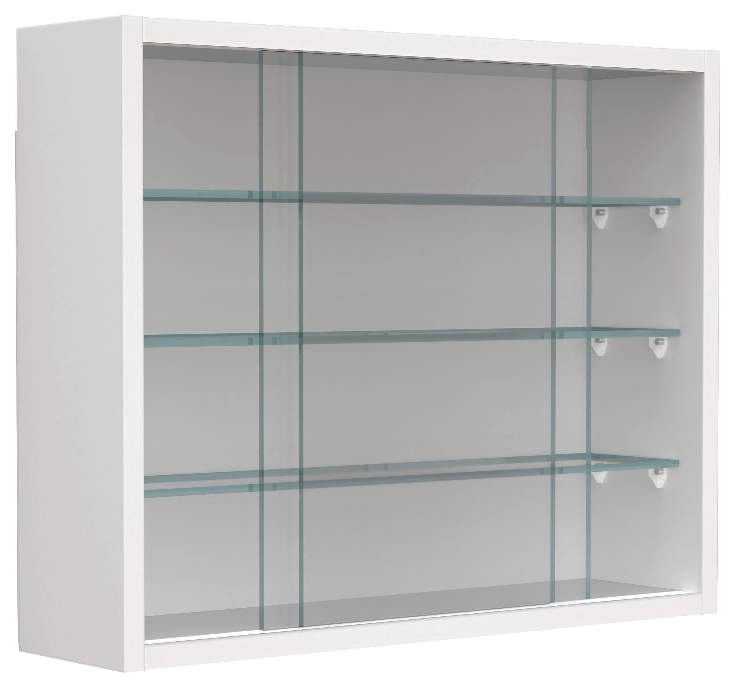 Viseča Vitrina Drivalo S, Bela - bela/prosojno, Design, steklo/leseni material (50/40/12cm) - MID.YOU