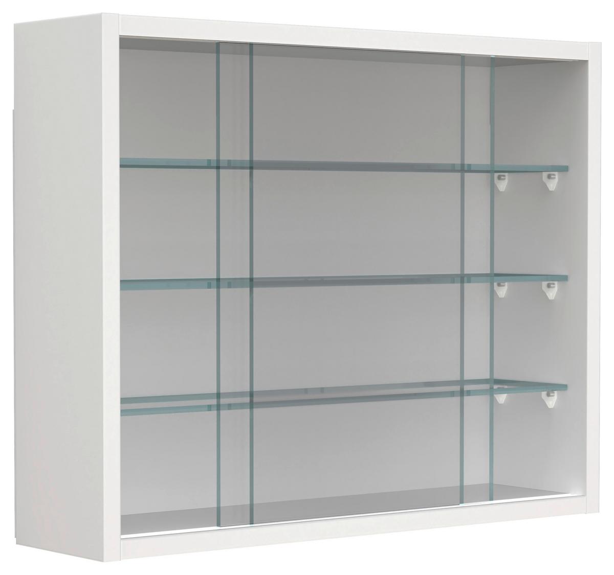 Viseča Vitrina Drivalo S, Bela - bela/prosojno, Design, steklo/leseni material (50/40/12cm) - MID.YOU