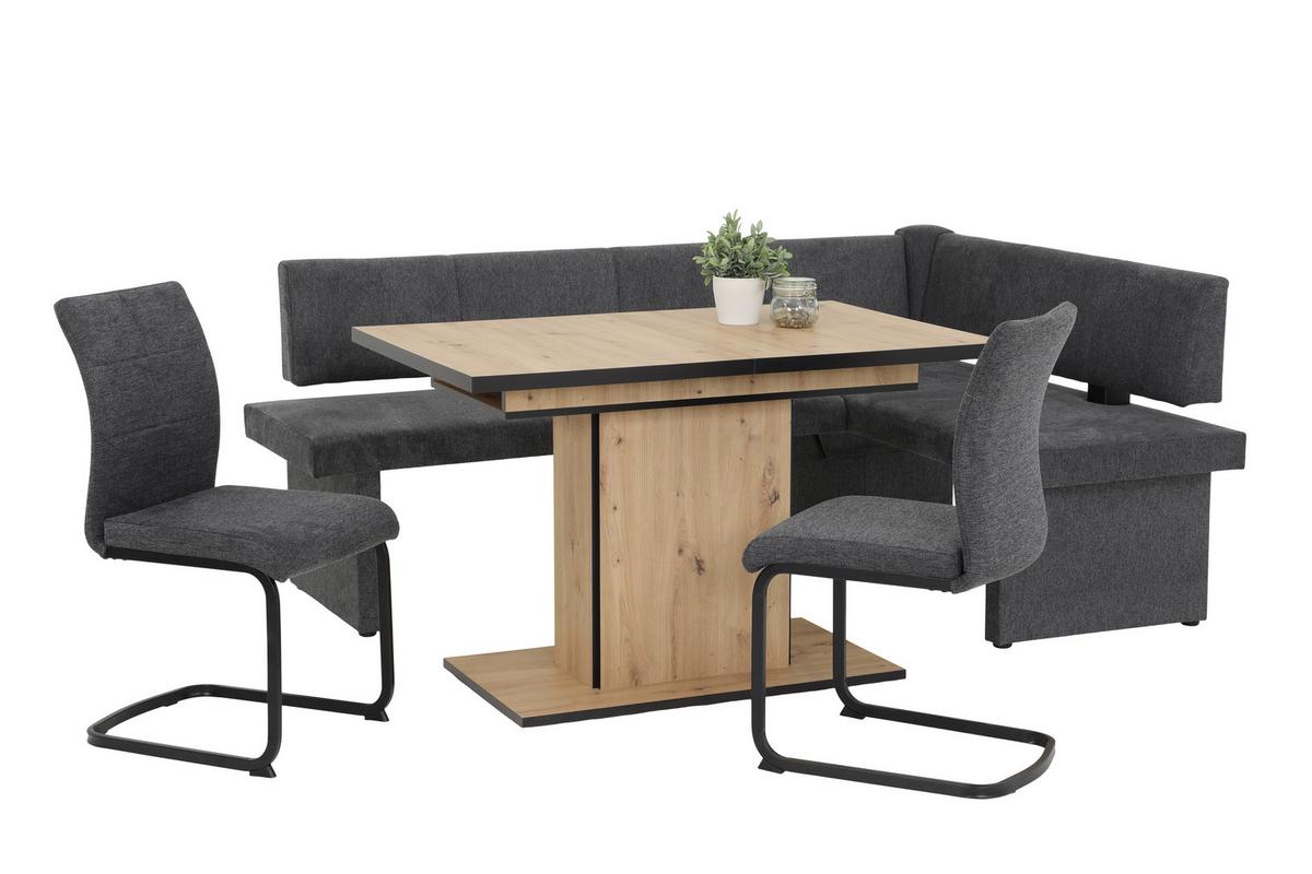 STÓŁ DO JADALNI ARIANA T - czarny/dąb artisan, Konventionell, materiał drewnopochodny (120-160/80/76cm) - Carryhome