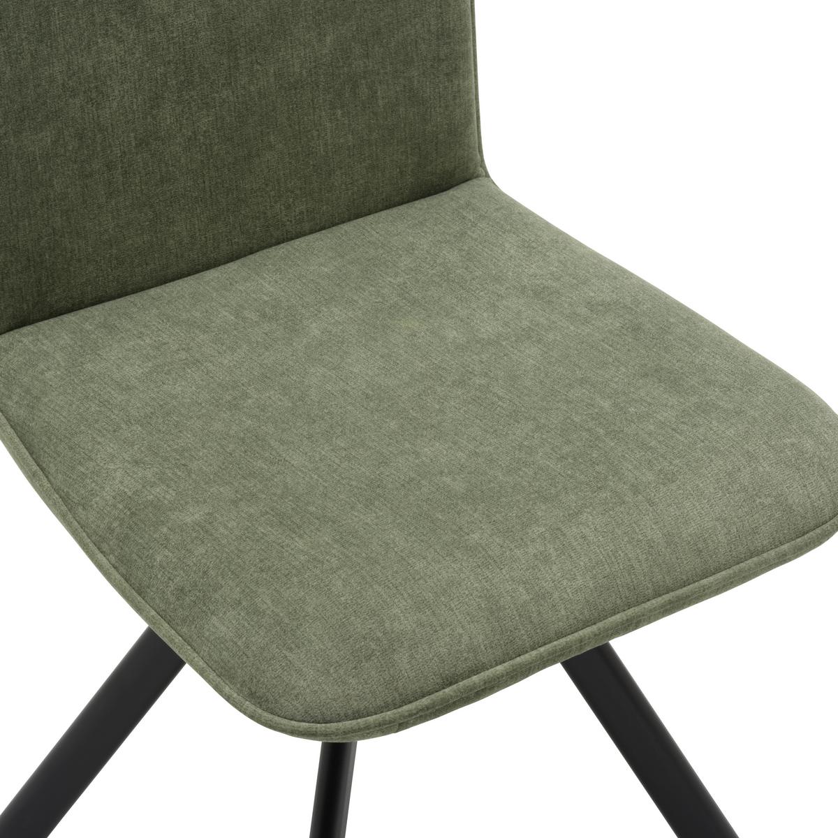 Stuhl Mendosa 100 in Grün - Schwarz/Grün, Basics, Textil/Metall (47/92/60cm) - Premium Living