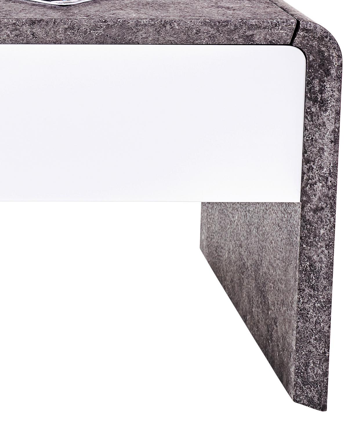 Stolić Mailand - bijela/tamno siva, Moderno, drvni materijal/metal (110/45-70,5/60cm) - Modern Living