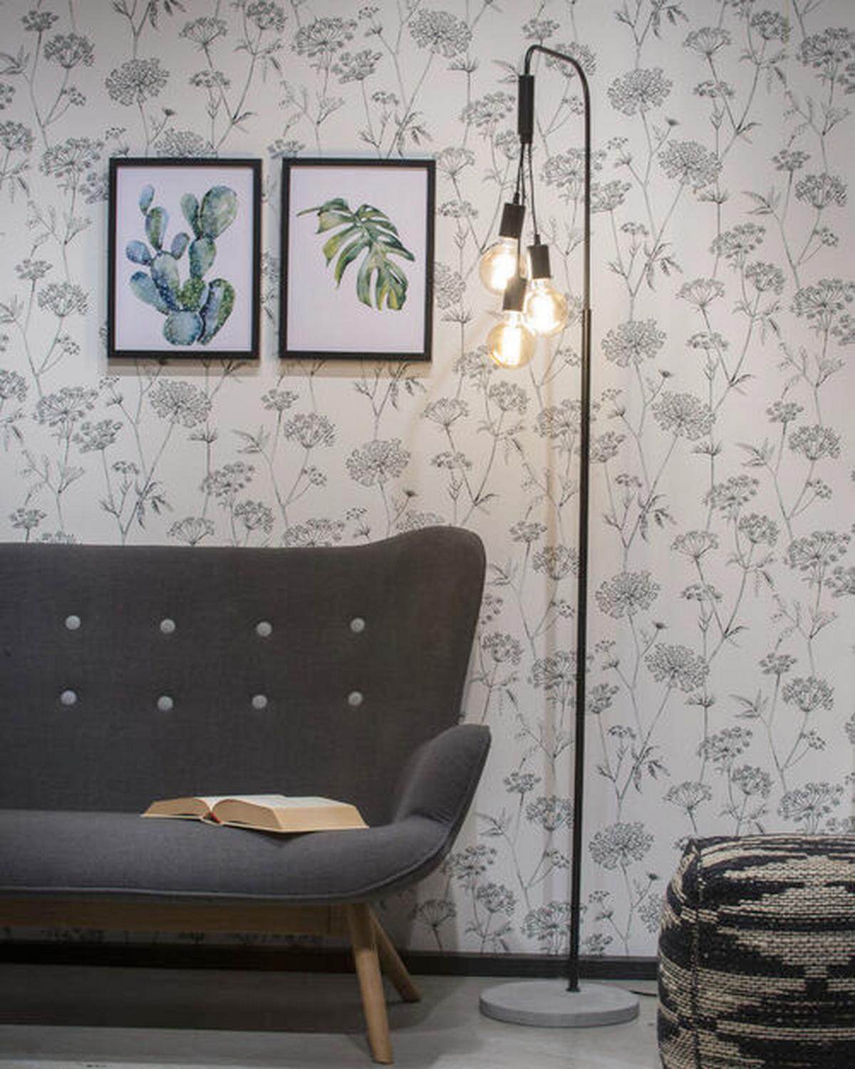 Állólámpa Oslo/f3/b - fekete/szürke, Design, kő/fém (48/190/32cm) - It's about Romi