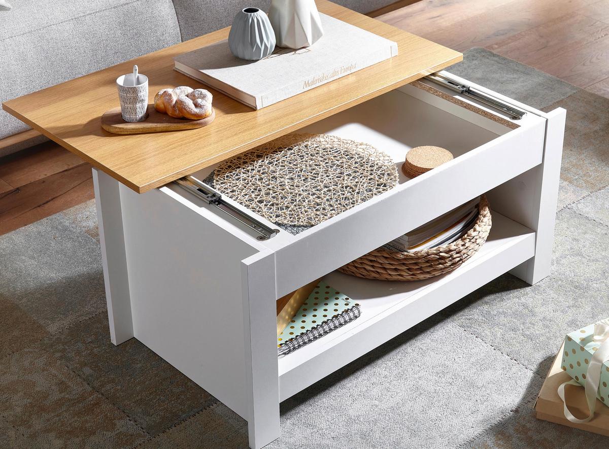 Klubska Miza Wl6.382 - barve hrasta/bela, Moderno, leseni material (85/47/45cm) - MID.YOU