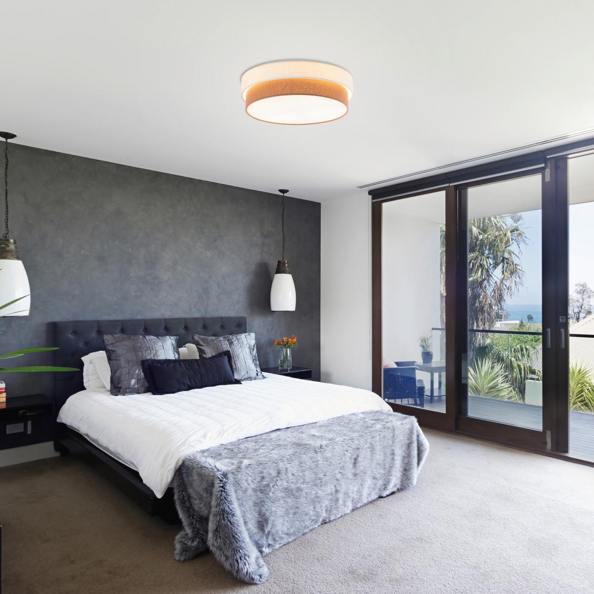 LAMPA SUFITOWA NOEMI - kremowy/terakota, Modern, tworzywo sztuczne/metal (45/13cm) - Novel