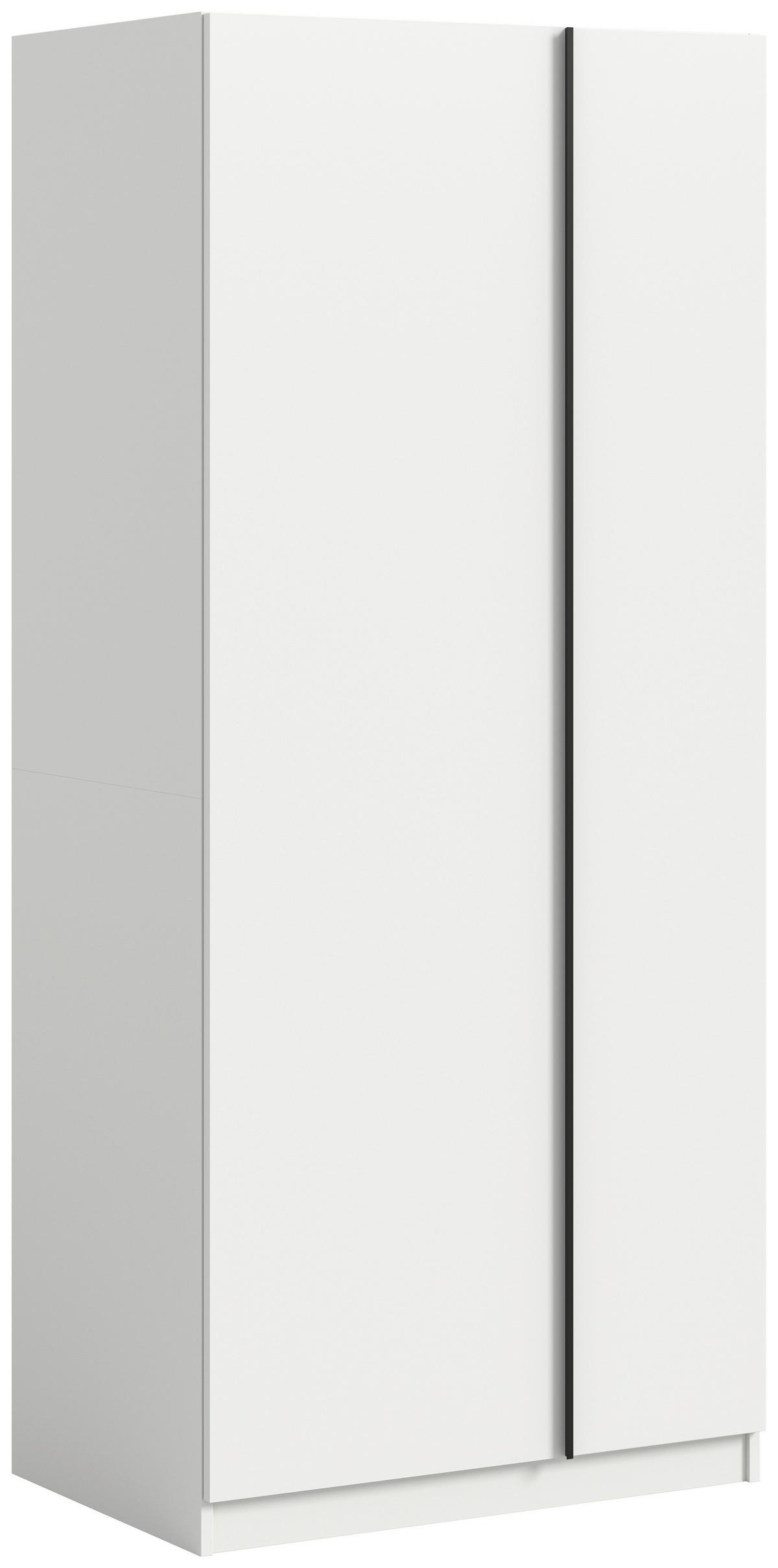 Omaka S Klasičnimi Vrati Oakland, Bela - črna/bela, Moderno, umetna masa/leseni material (80/183/53cm) - MID.YOU