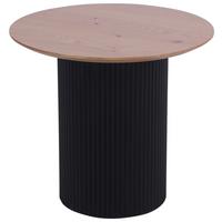 STOLIK KAWOWY GROOVE WOOD -EXKLUSIV- - kolor dębowy/czarny, Design, materiał drewnopochodny/drewno (50/50/48cm) - Stylife