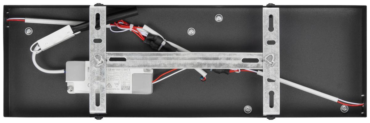 LED-Deckenleuchte Rund Schwarz max. 40 Watt - Schwarz, MODERN, Kunststoff/Metall (86/32/4,5cm)