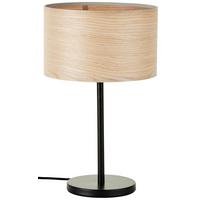 Tischleuchte Romm in Schwarz max. 52 Watt - Hellbraun/Schwarz, Basics, Holz/Metall (25/42cm) - Brilliant