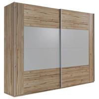 Omara Z Drsnimi Vrati Kasura, Barva Hrasta, Siva - siva/barve aluminija, Konvencionalno, kovina/leseni material (270/210/61cm) - Ti'me