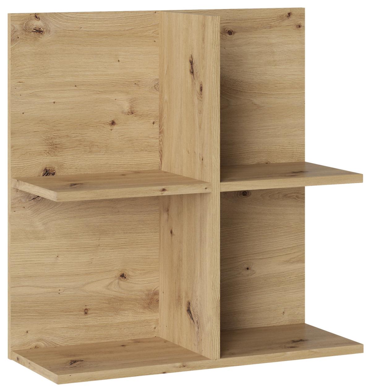 Stenski Regal Turino, Barva Hrasta - hrast artisan, Trend, leseni material (60/62/23,9cm)