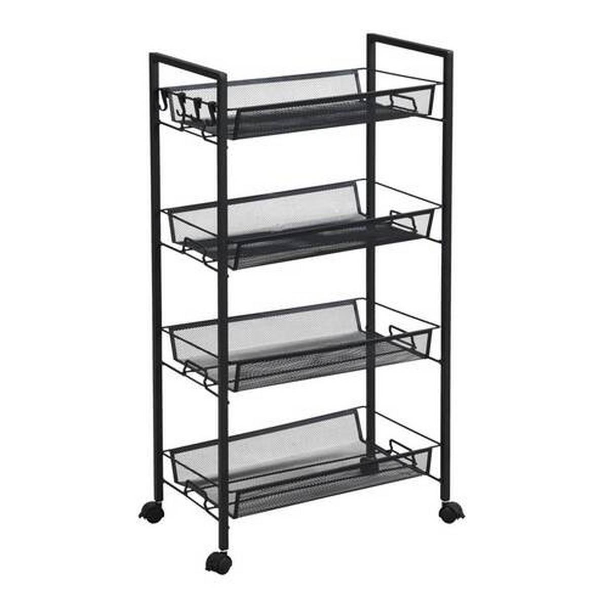 Cărucior universal depozitare SILVIA 2 - negru, Modern, plastic/metal (44/84/26cm) - Modern Living