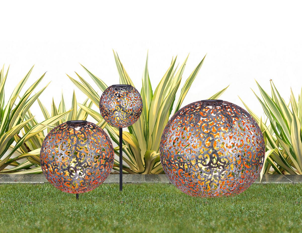Solarna Svetilka Solar, S Sijalko - srebrne barve, Basics, kovina (28,5/40cm) - Globo