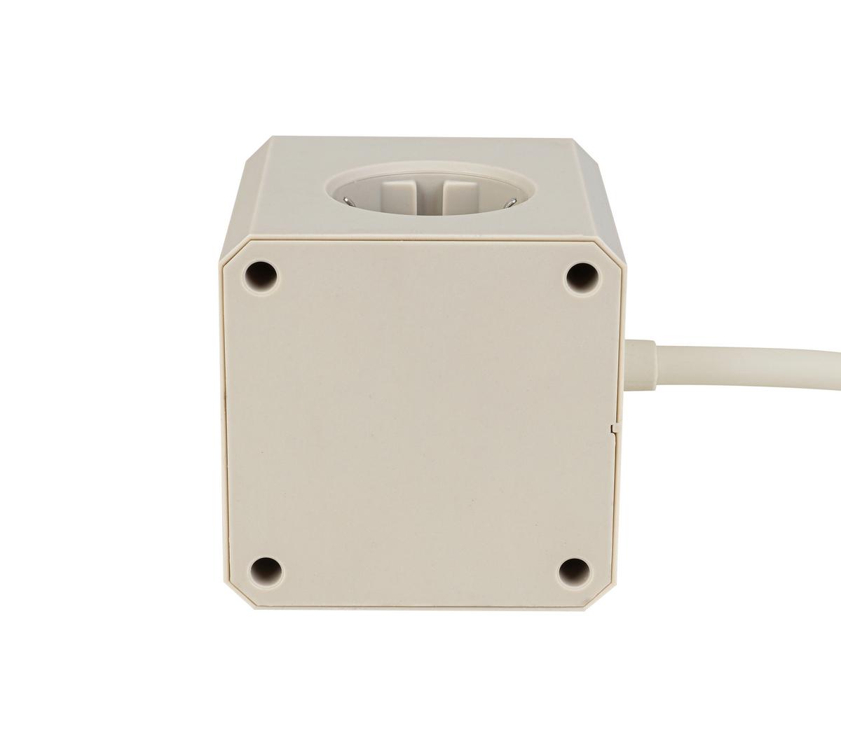 Multistecker Mali Sandfarben mit 3 Steckdosen - Sandfarben, MODERN, Kunststoff/Metall (7,5/7,5/7,5cm) - Mömax