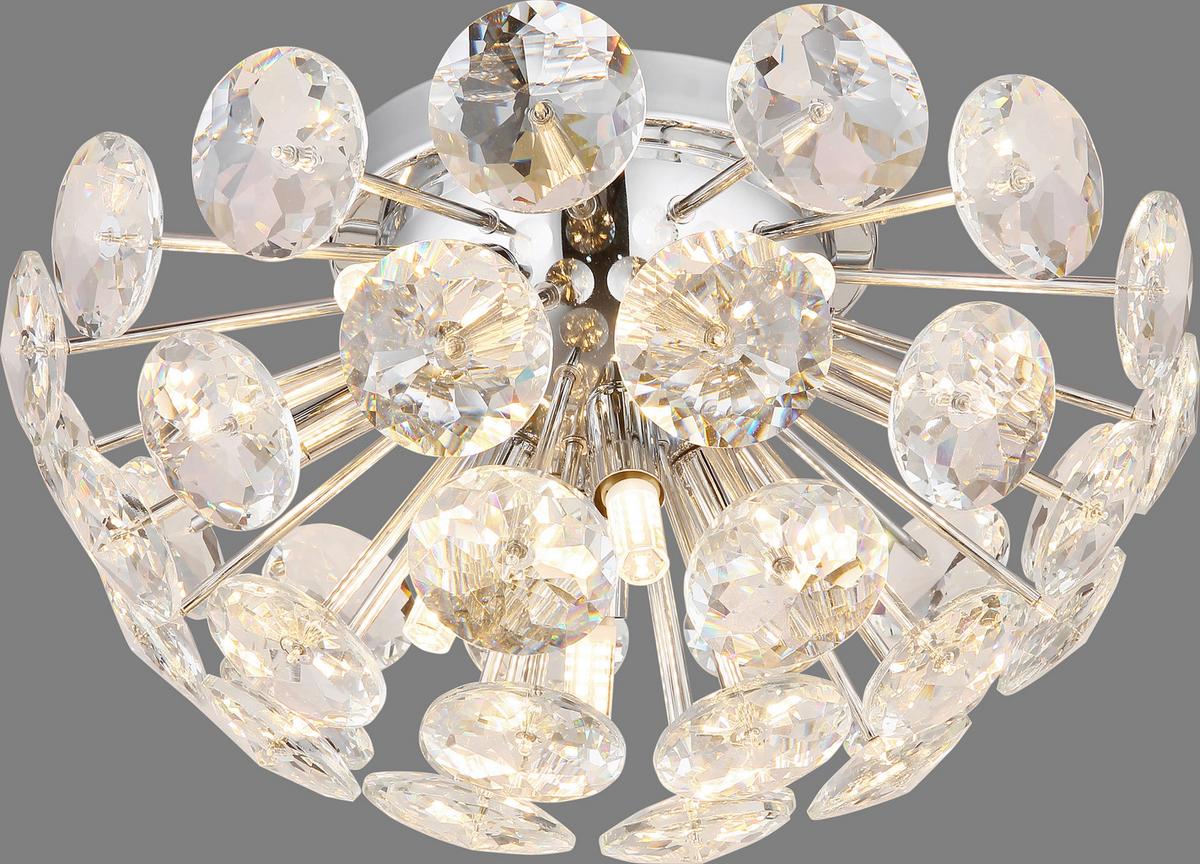 Deckenleuchte Cecilia Klar/Chromfarben max. 7 Watt - Klar/Chromfarben, Basics, Glas/Metall (39/39/22cm)