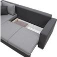Wohnlandschaft Grau mit Bettfunktion - Dunkelgrau/Silberfarben, KONVENTIONELL, Holz/Textil (264/203cm) - Mömax modern living