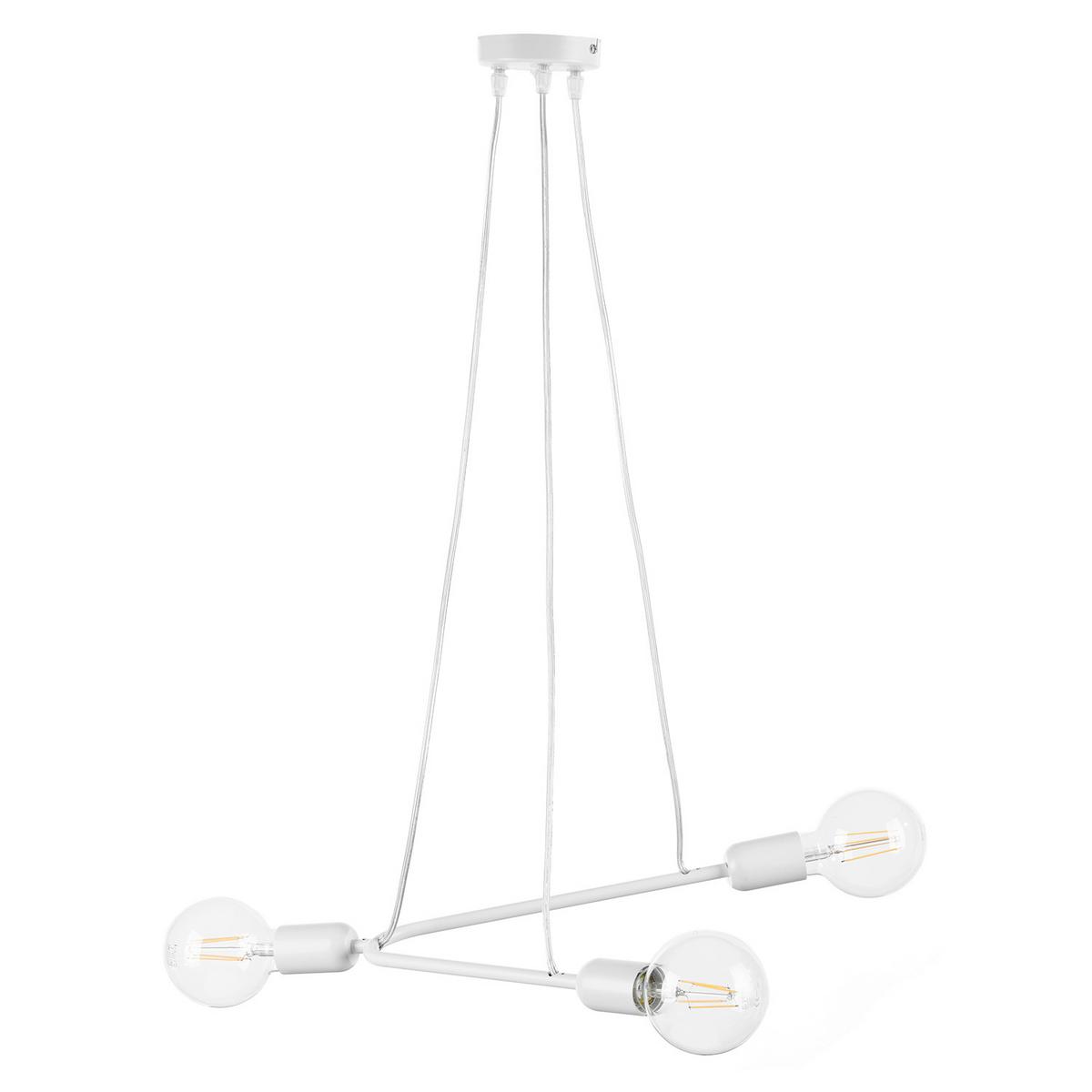 Pendelleuchte Boomerang bianco Weiß max. 22 Watt - Weiß, Design, Metall (65/10/75cm)