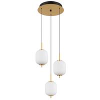 Led Svjetiljka Viseća 15217-3 Ewald - boje mjeda/crna, Konvencionalno, staklo/metal (37,5/220cm)