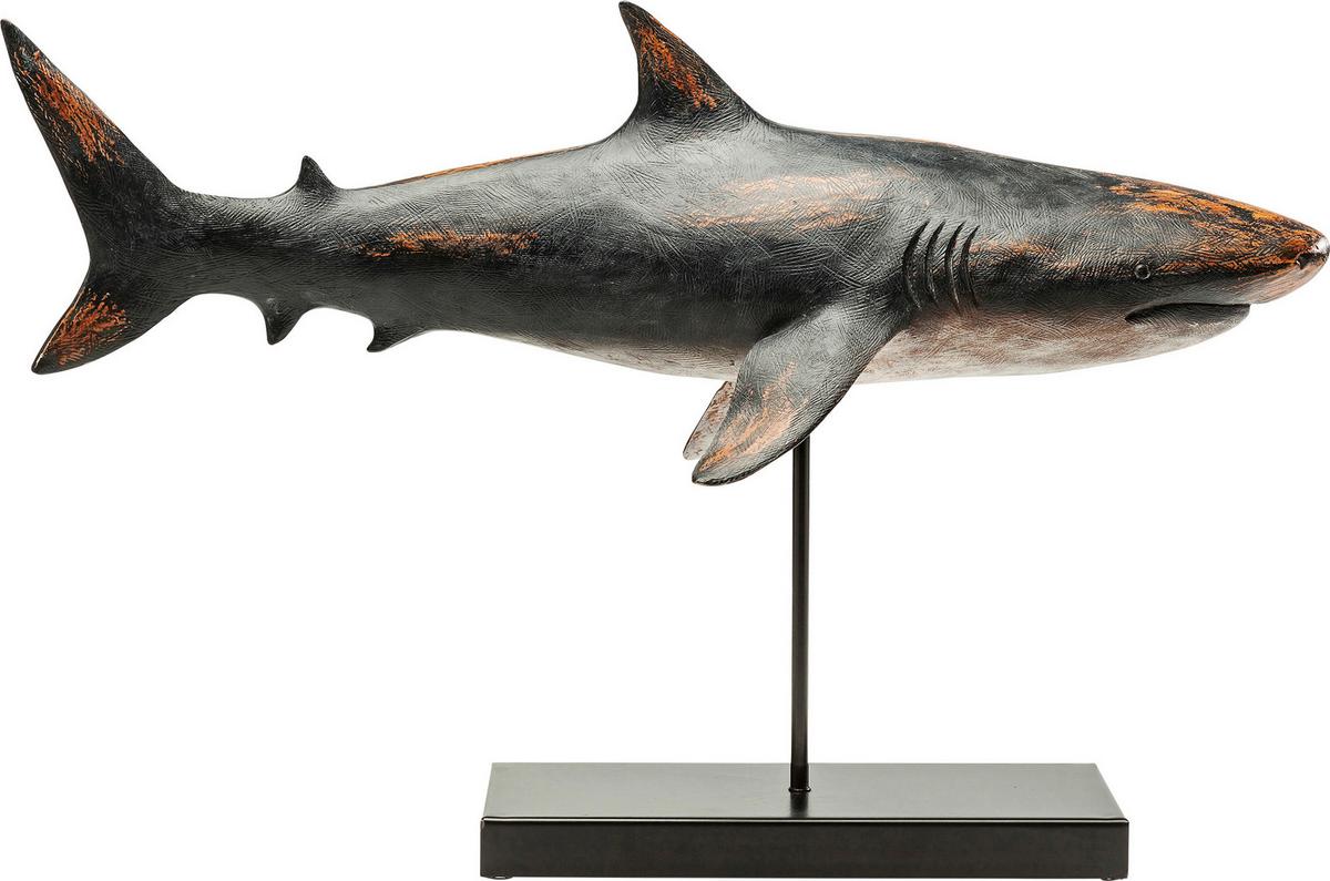 RYBA DEKORACYJNA 30380  SHARK BASE - kolor brązu/ciemnoszary, Trend, tworzywo sztuczne/metal (59/38,5/24cm) - Kare-Design