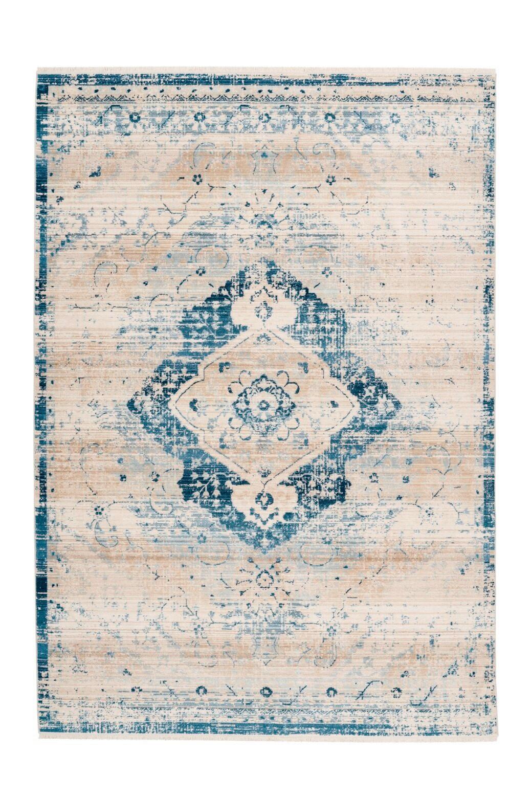 Vintage-teppich Baroque 525 Creme/blau 160x230 - Blau/Creme, Basics, Textil (160/230cm) - Kayoom