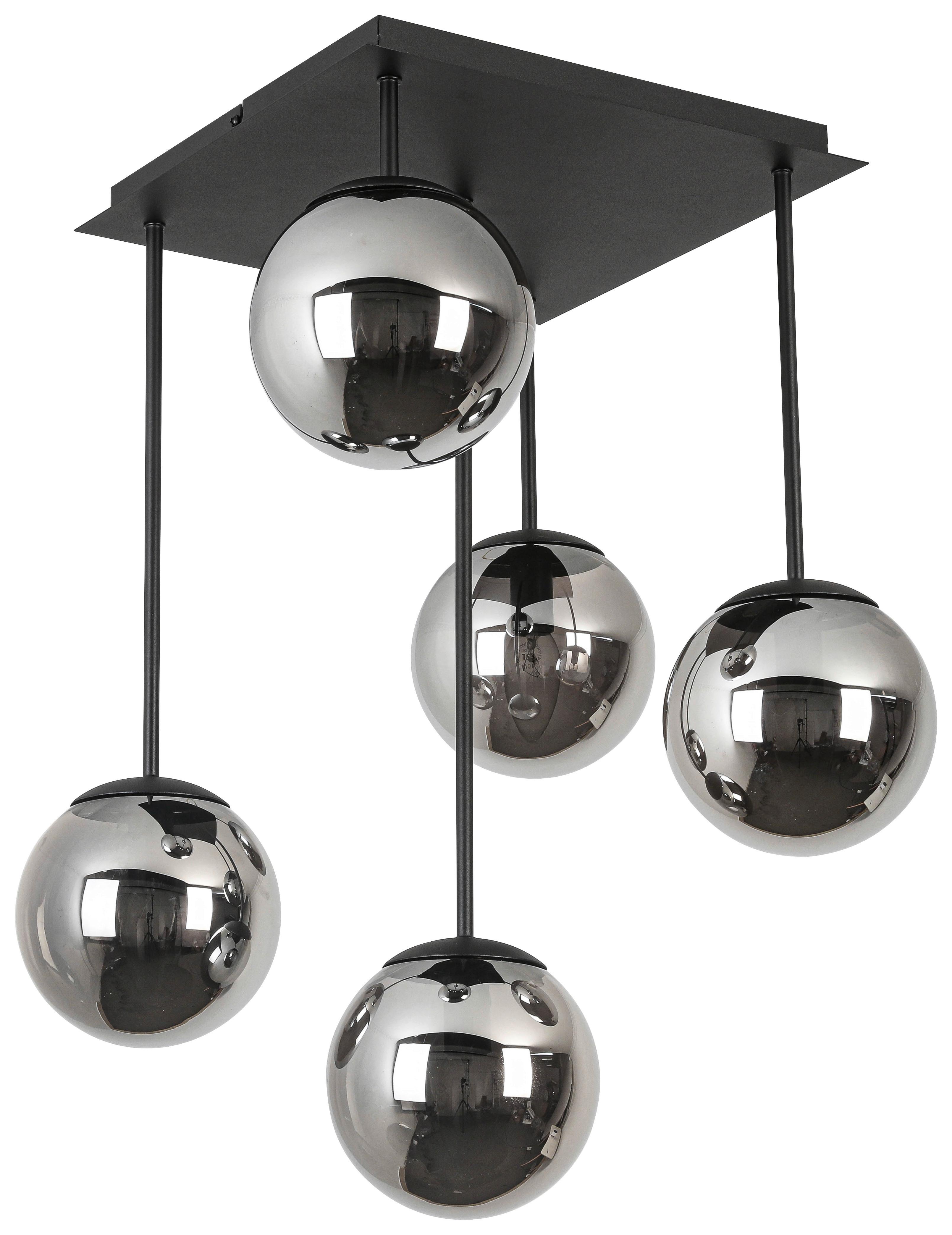 TAKLAMPA LIP - kromfärg/svart, Modern, metall/glas (41/41/61cm) - Mömax