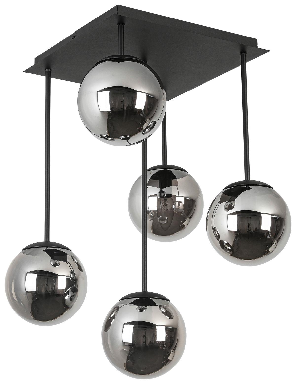 LAMPA SUFITOWA LIP - czarny/kolor chromowy, Modern, metal/szkło (41/41/61cm) - Mömax