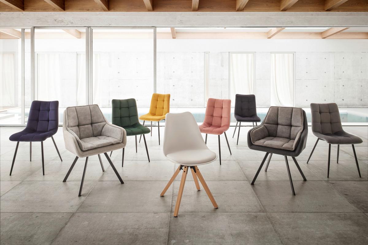 Stuhl Suri Schwarz Samt Gepolstert - Schwarz, MODERN, Holz/Textil (46/87/59cm) - Bessagi Home