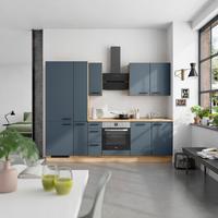 Küchenblock Easytouch High m. Geräten Dunkelblau - Eichefarben/Schwarz, MODERN, Holzwerkstoff/Metall (270cm) - Nobilia