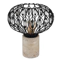 Stolna Svjetiljka Dorthy - siva/prozirno, Basics, kamen/staklo (25/28cm) - Globo