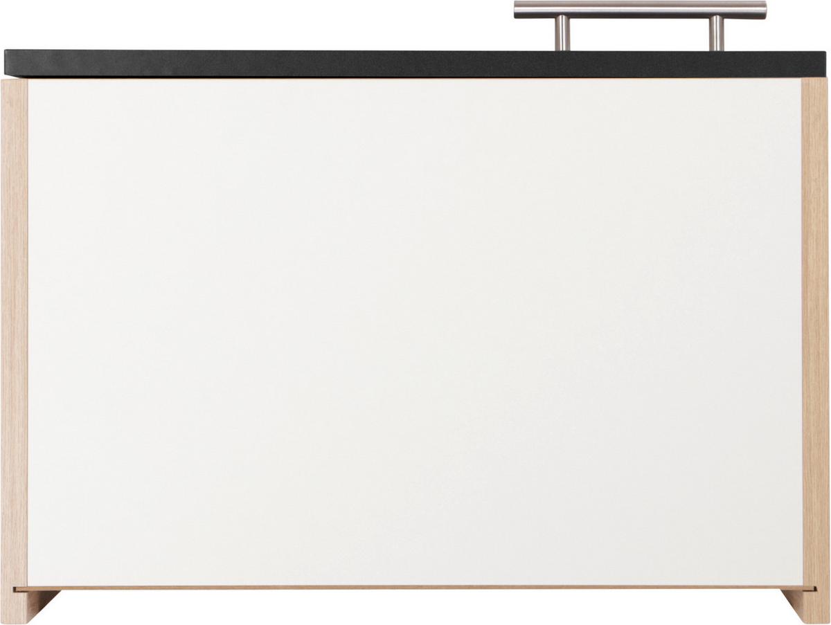 Kuhinjska Zgornja Omarica Merle, Barva Hrasta, Črna - srebrne barve/črna, Basics, kovina/leseni material (50/56,1/34,6cm) - Respekta