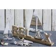 Dekoschriftzug Relax Naturfarben - Naturfarben, Holz/Metall (50/6/12cm)