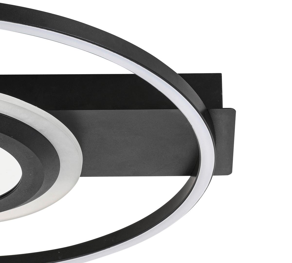 LAMPA SUFITOWA LED JESSY - czarny, Trend, tworzywo sztuczne/metal (42/40/6cm) - Novel