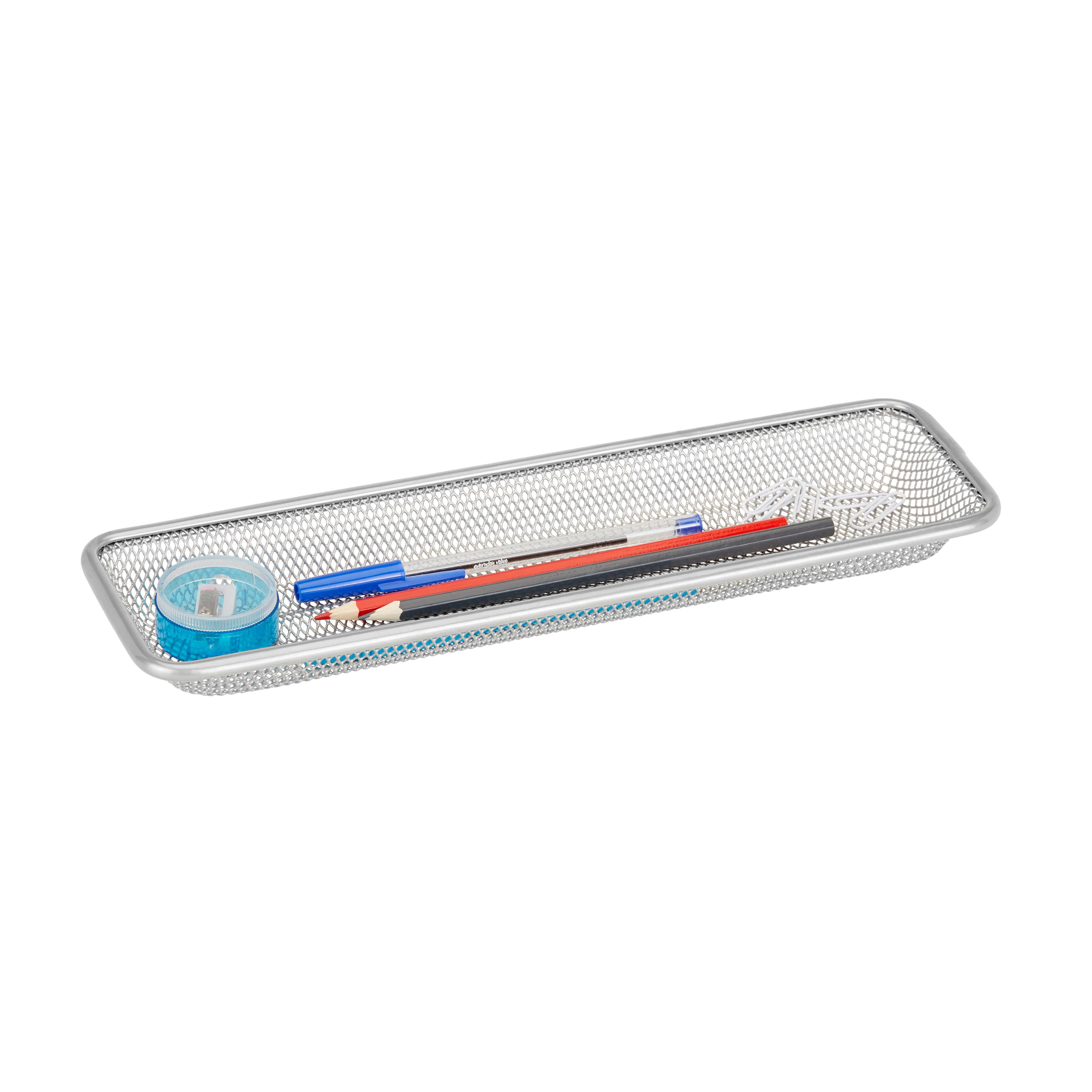 Držalo Za Svinčnike Mesh, Srebrna - srebrne barve, kovina (31/9,5/3cm) - Modern Living