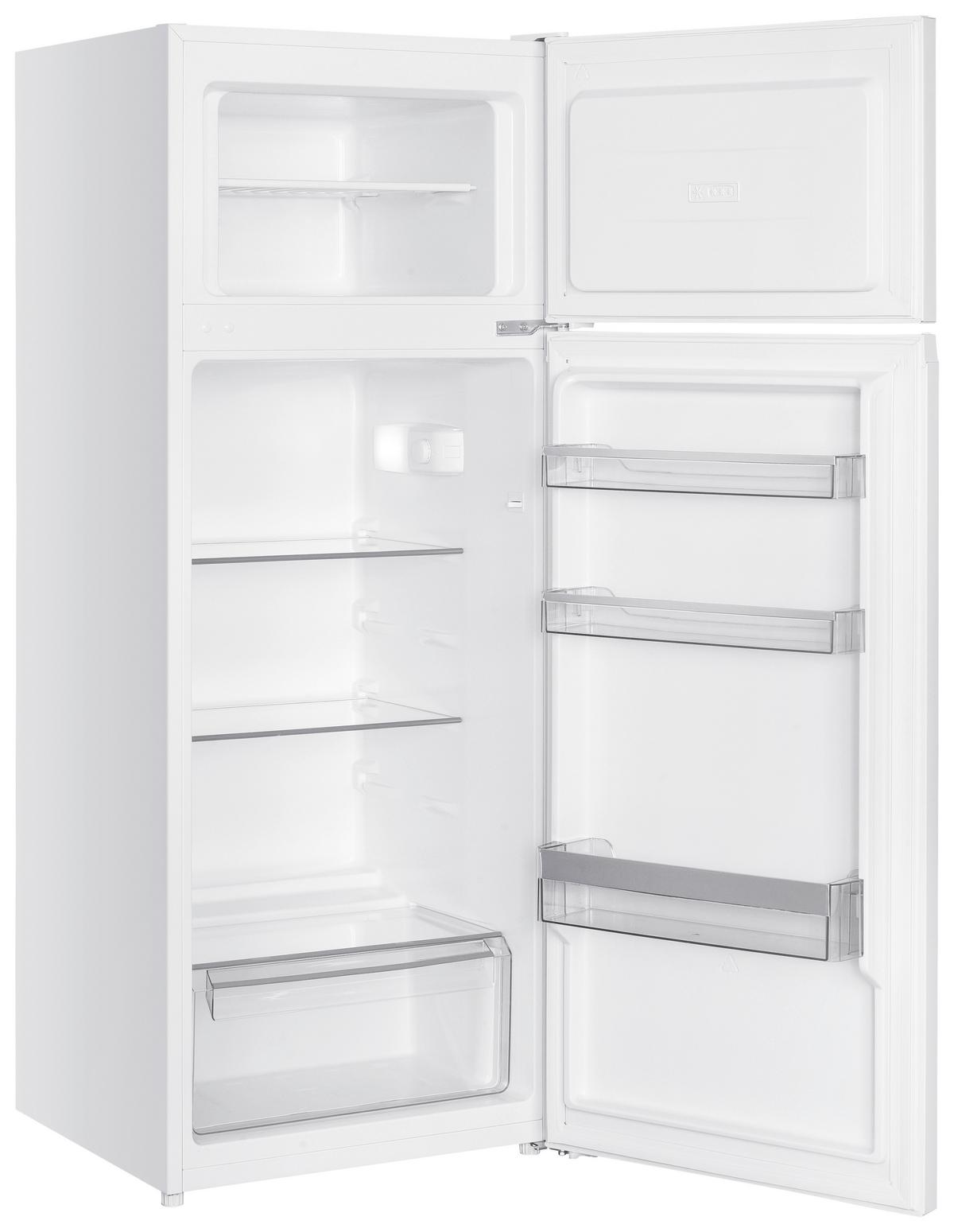 Kühl-Gefrier-Kombination SKHTMF55SWD Weiß - Weiß, Basics, Glas/Metall (55,5/143/54,5cm) - Mican