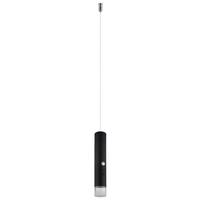 Lampă Suspendată Led Pelo - străveziu/negru, Design, plastic/metal (38/120cm) - Globo