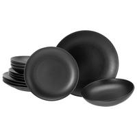 Jedilni Servis Magic Black Coupe, 12-Delni - črna, Basics, keramika - Creatable