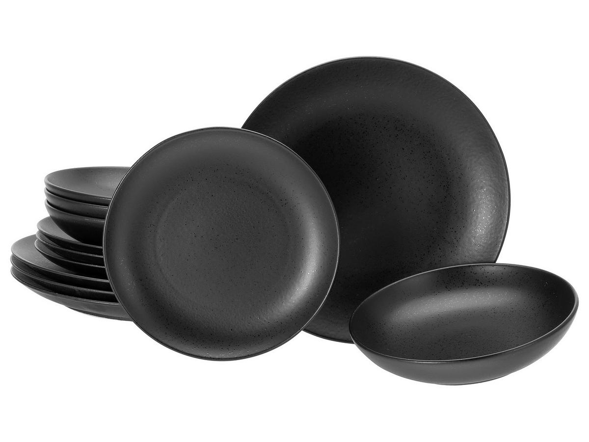 Jedilni Servis Magic Black Coupe, 12-Delni - črna, Basics, keramika - Creatable